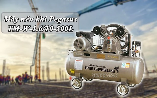 Máy nén khí Pegasus TM-W-1.6/10-500L phủ một lớp sơn màu đồng đẹp mắt