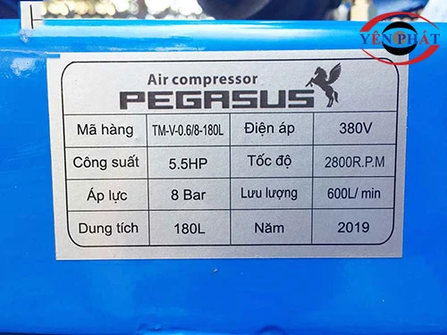 Máy nén khí dây đai Pegasus TM-V-0.6/8-180L 6