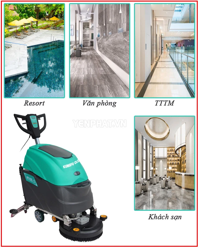 ứng dụng máy chà sàn liên hợp Kungfu Clean KF2A