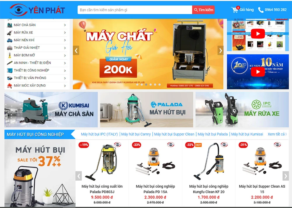 hình ảnh website điện máy yên phát