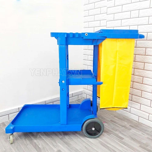 Xe đẩy dọn phòng 3 tầng công nghiệp 4
