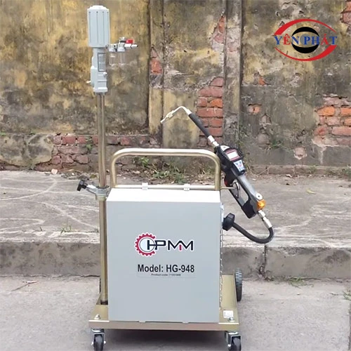 Xe bơm dầu thùng phuy có đồng hồ định lượng HG-948 4