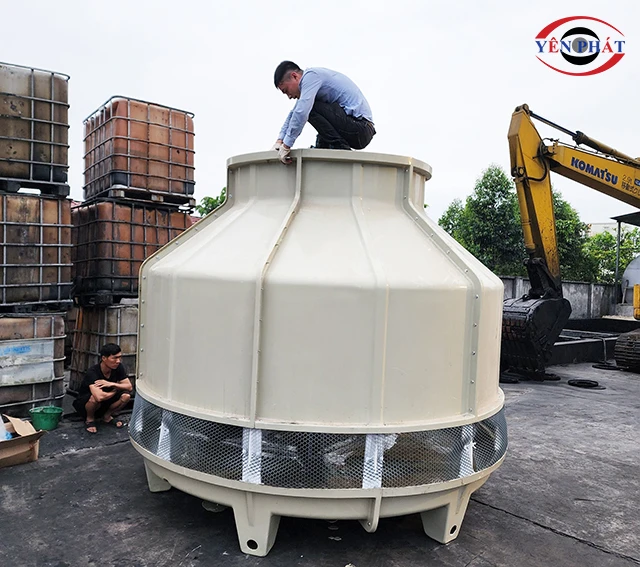 Lắp đặt tháp giải nhiệt tròn