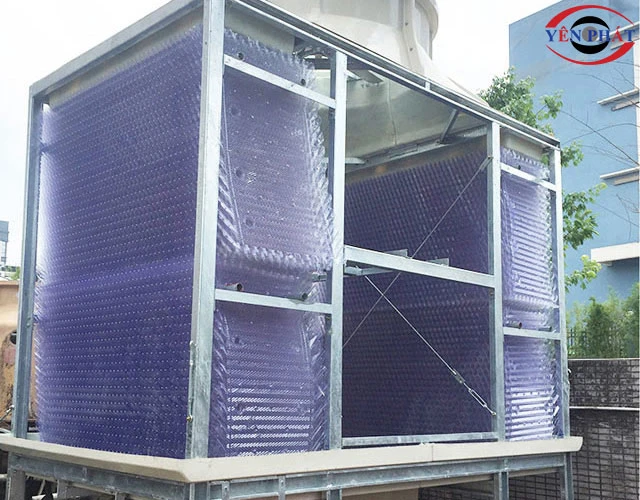 4 tổ hợp tháp giải nhiệt Kumisai KMS 350RT 2Cell có kết cấu dạng vuông