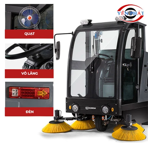 Xe quét rác công nghiệp ngồi lái Kumisai KMS-S10 5