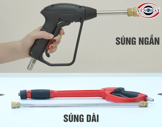súng phun máy rửa xe loại ngắn và dài