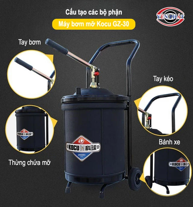 Cấu tạo máy bơm mỡ Kocu GZ-30