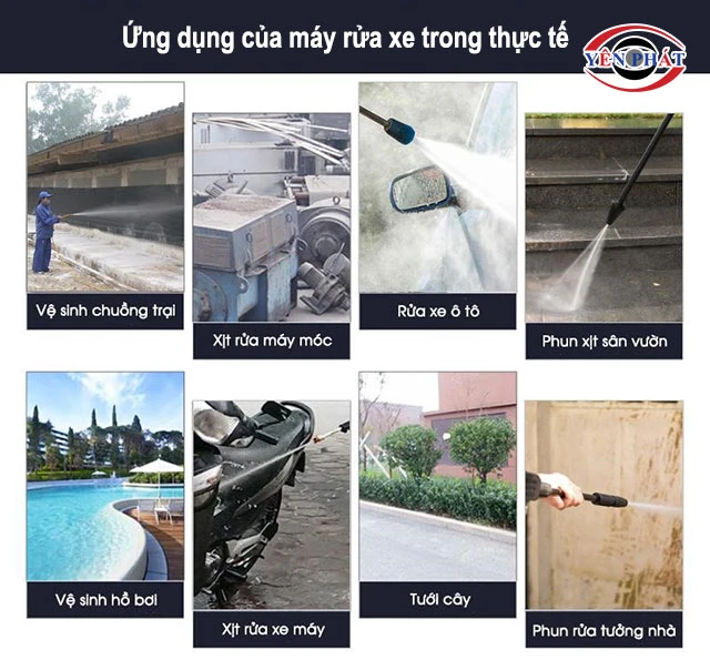 ứng dụng của máy rửa xe