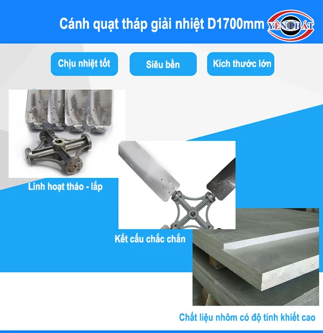 Cánh quạt tháp giải nhiệt D1700mm