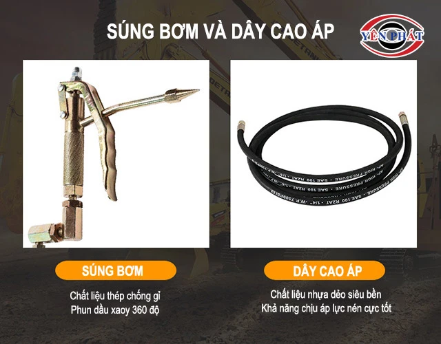 dây cao áp và súng bơm