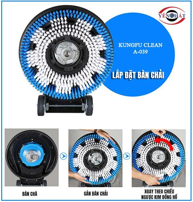 cách lắp bàn chải của Kungfu Clean A-039