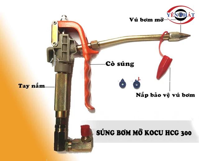 cấu tạo của Súng cấp mỡ Kocu HCG 300 