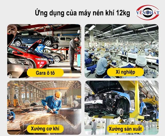 Ứng dụng của máy khí nén 12kg