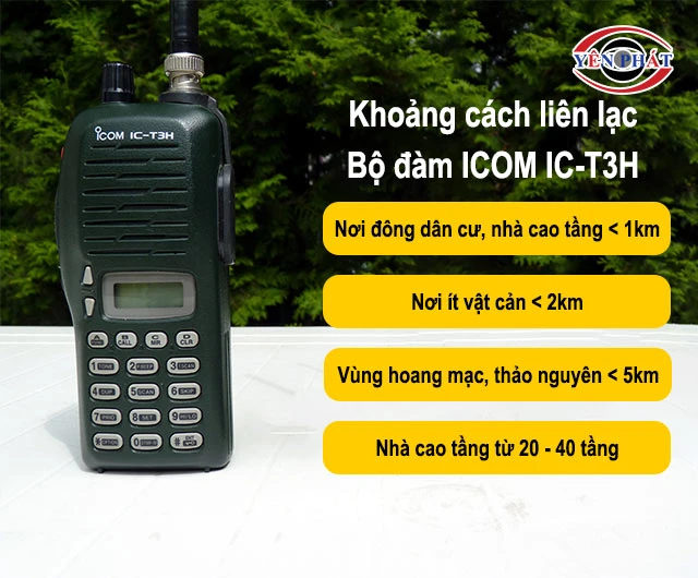 khoảng cách liên lạc của ICOM IC-T3H