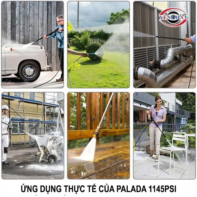ứng dụng của máy rửa xe Palada 1145PSI