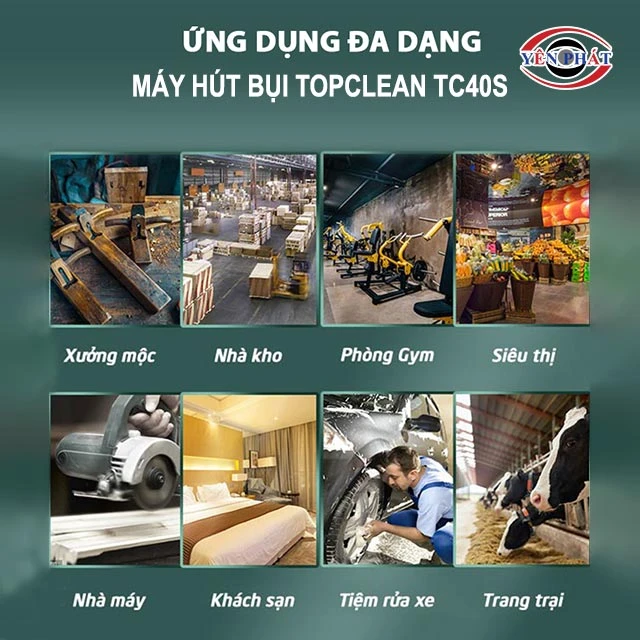 ứng dụng của máy hút bụi Topclean TC40S