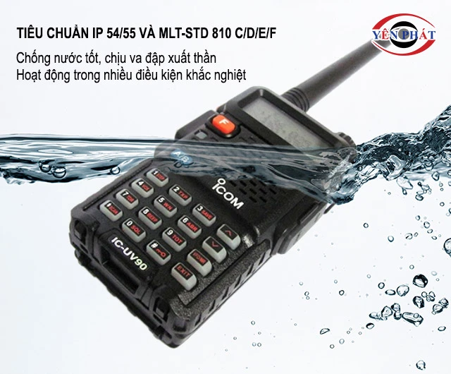 Icom IC-UV90 đáp ứng tiêu chuẩn IP 54/55