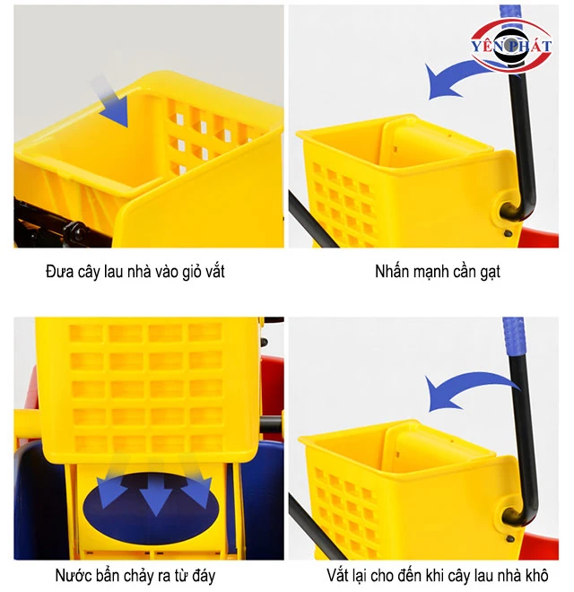 cách dùng xe vắt nước lau nhà AF08075