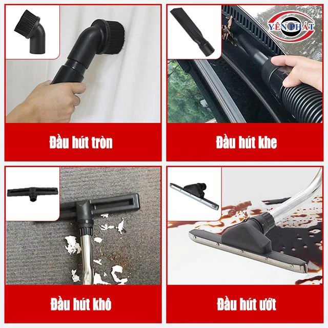 các đầu hút của máy hút bụi