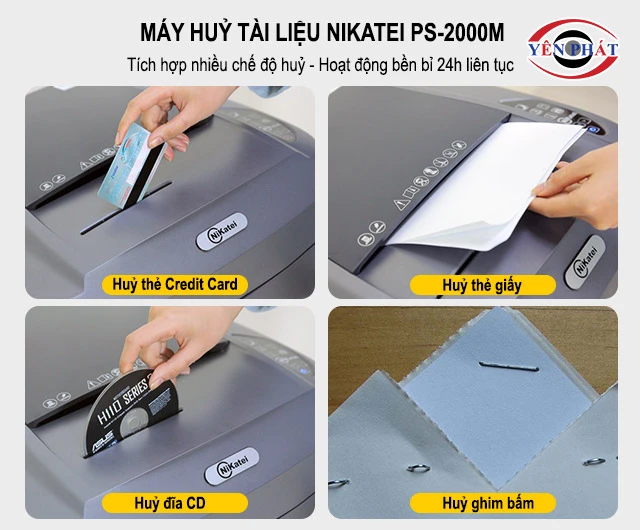 các chế độ huỷ của Máy hủy tài liệu NiKatei PS-2000M