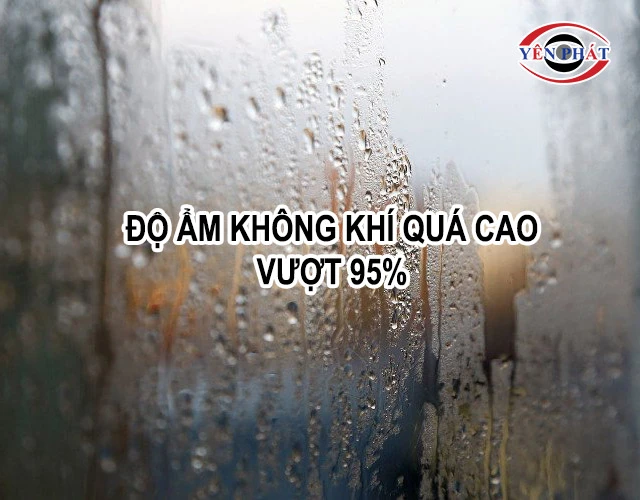 Độ ẩm bên ngoài môi trường vượt quá  loading=lazy> 95%