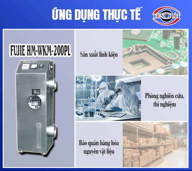 ứng dụng của máy hút ẩm rotor Fujie HM-WKM-200PL