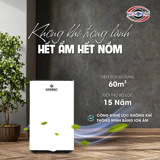 diện tích hút ẩm lớn