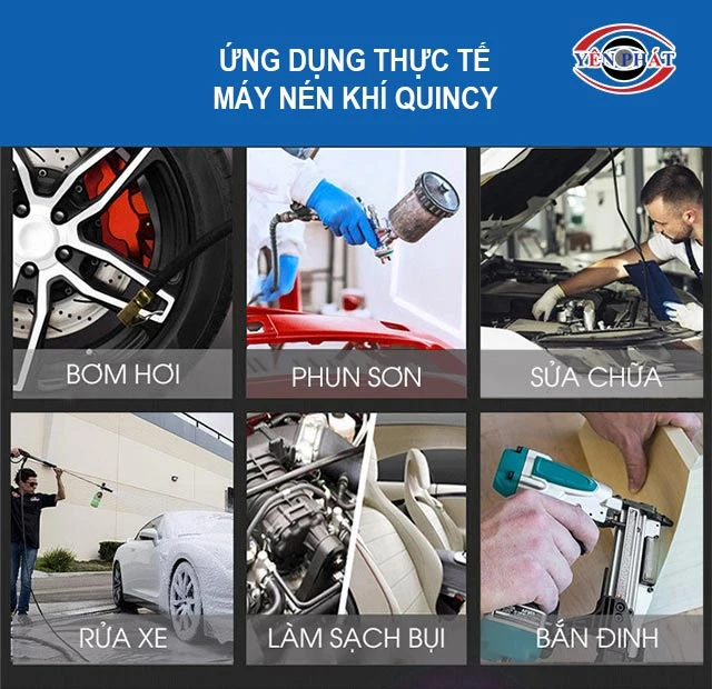 Ứng dụng thực tế của máy nén khí Quincy