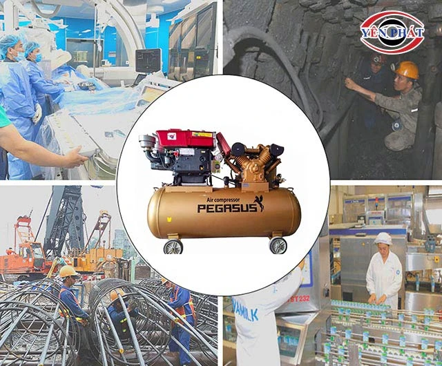  ứng dụng của máy nén khí diesel Pegasus TM-W-1.0/8-500L