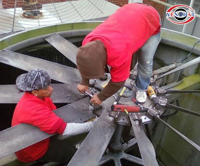 Chỉnh quạt tháp giải nhiệt bị rung ồn