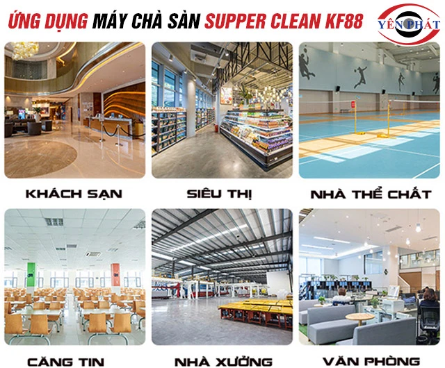 Ứng dụng máy chà sàn đơn Supper Clean KF88 
