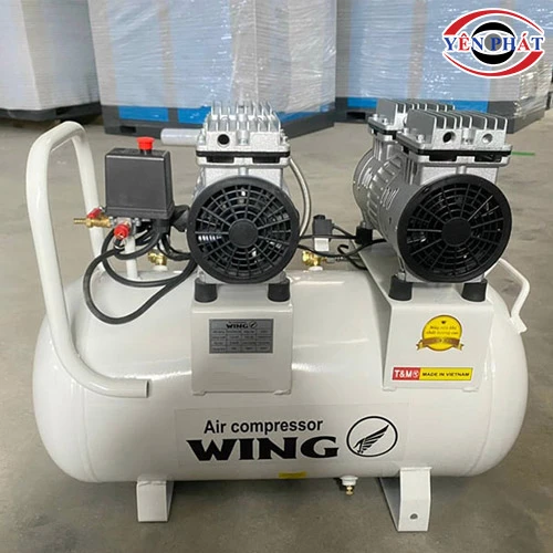 Máy nén hơi mini không dầu giảm âm Wing TW-OF750X2-50 4