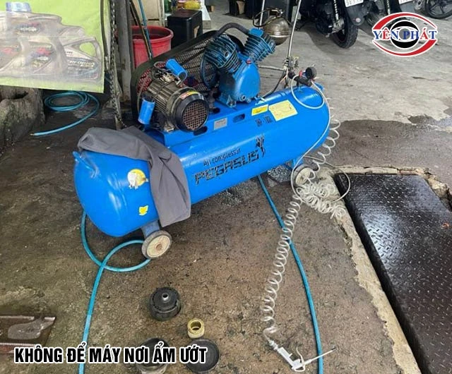 Rơ le máy nén khí bị xì hơi đo đặt sai vị trí