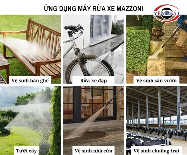 ứng dụng của máy rửa xe Mazzoni