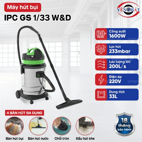 Máy hút bụi hút nước IPC GS 1/33 W&D 2