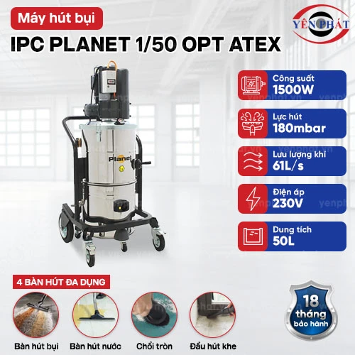 Máy hút bụi công nghiệp IPC model PLANET 1/50 OPT ATEX 2