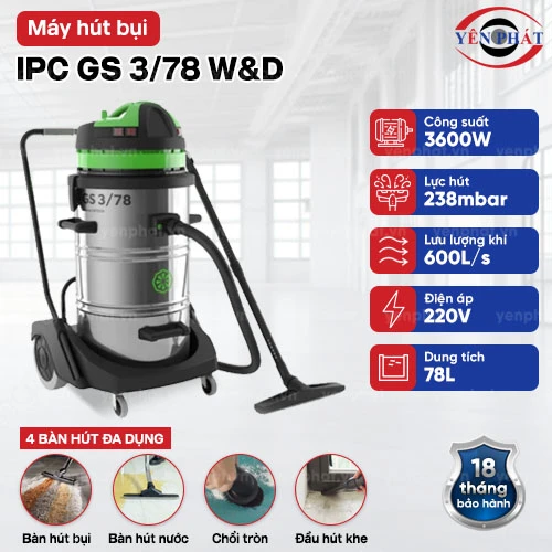 Máy hút bụi nhà xưởng IPC GS 3/78 W&D 2