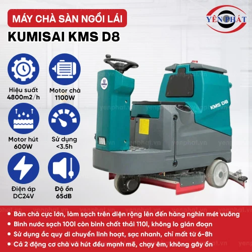 Máy chà sàn ngồi lái Kumisai KMS D8 2
