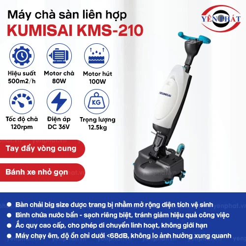 Máy chà sàn liên hợp mini Kumisai KMS-210 (Ắc Quy) 2