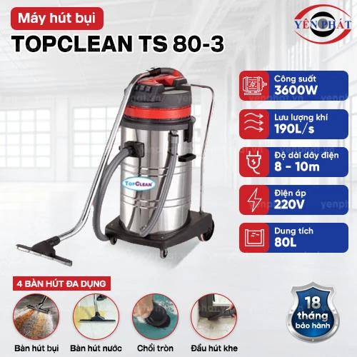 Máy hút bụi công nghiệp TopClean TS 80-3 2