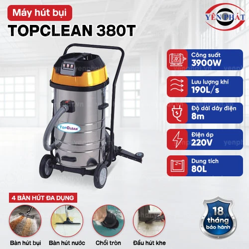Máy hút bụi nước công nghiệp TopClean 380T 2