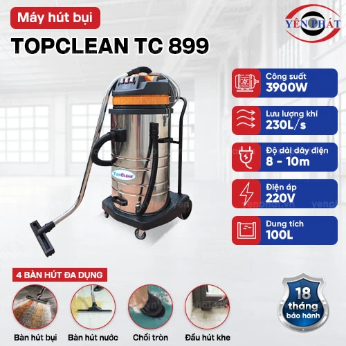 Máy hút bụi nhà xưởng công nghiệp TopClean TC 899 2