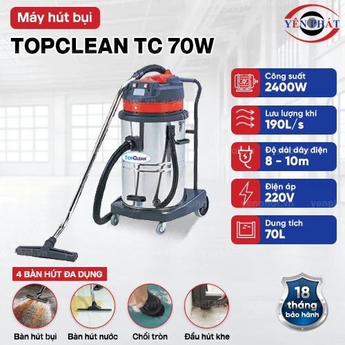 Máy hút bụi công nghiệp lớn TopClean TC 70W 2