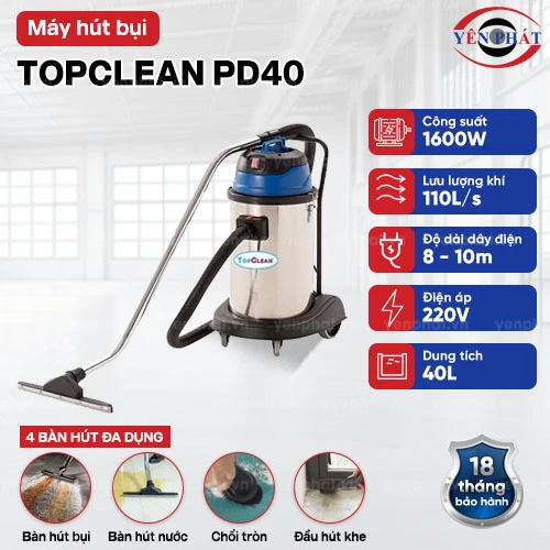 Máy hút bụi công nghiệp TopClean PD40 2