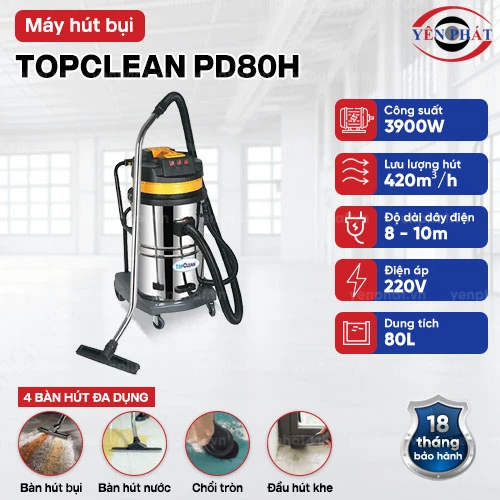 Máy hút bụi công nghiệp TopClean PD80H 2