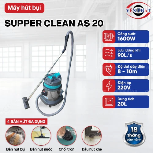Máy hút bụi công nghiệp Supper Clean AS 20 2