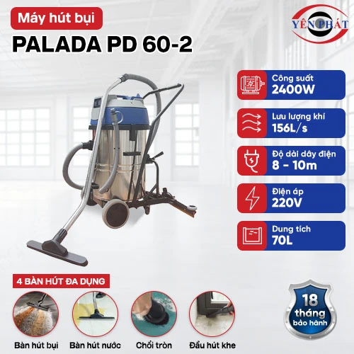 Máy hút bụi công nghiệp 2 motor Palada PD 60-2 2