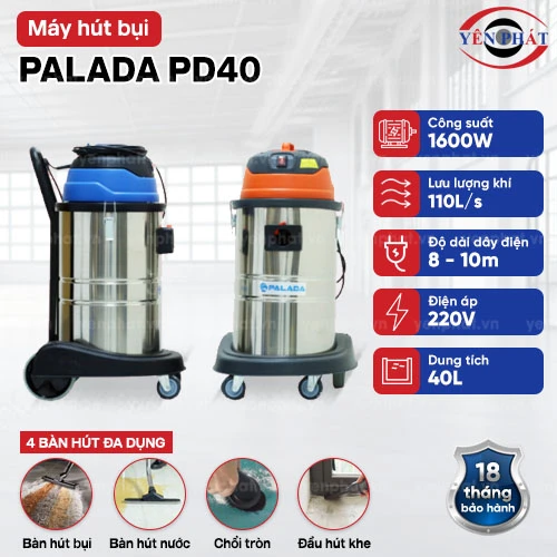 Máy hút bụi hút nước công nghiệp Palada PD40 2