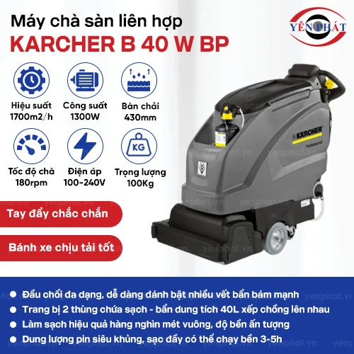 Máy đánh sàn liên hợp Karcher B 40 W Bp 2