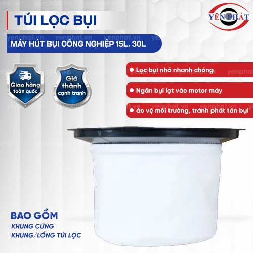 Túi lọc bụi máy hút bụi công nghiệp 15l, 30l 2
